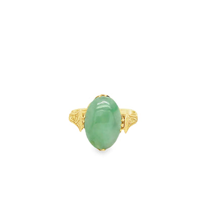 14KY Vintage Jade Ring