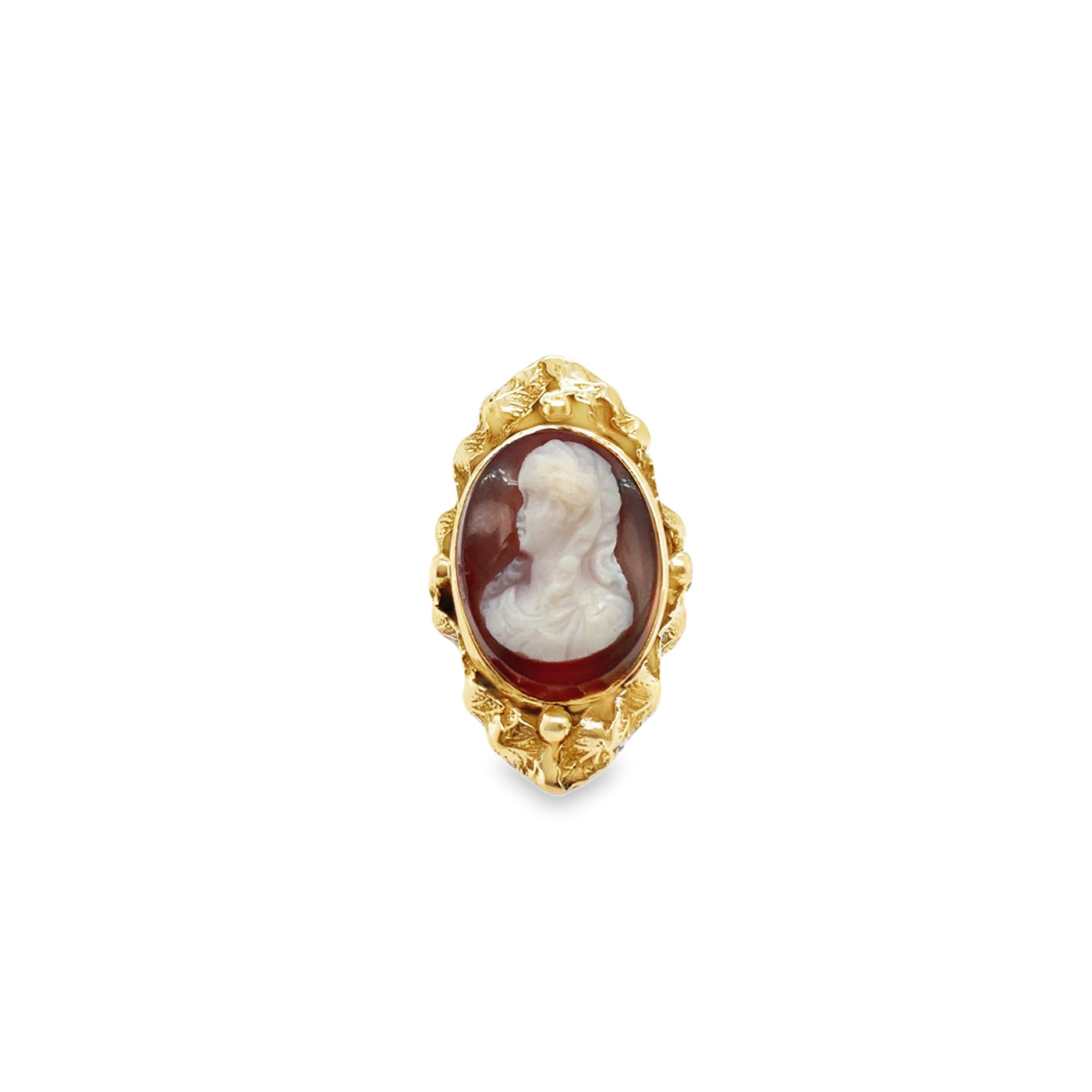 14KY Elongated Cameo Ring