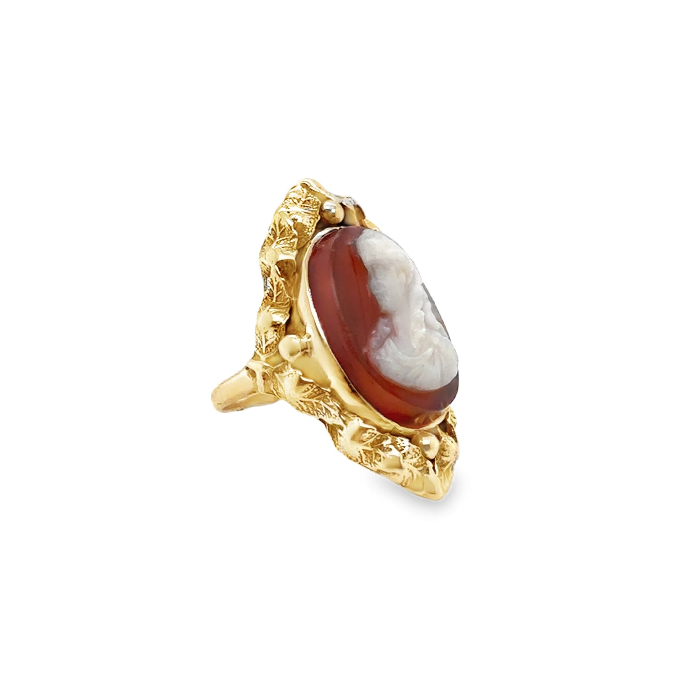 14KY Elongated Cameo Ring