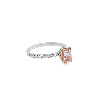 18KW/R Pink Morganite and Diamond Ring