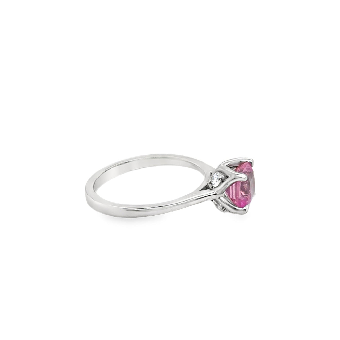 18KW Padparadscha Sapphire & Diamond Ring