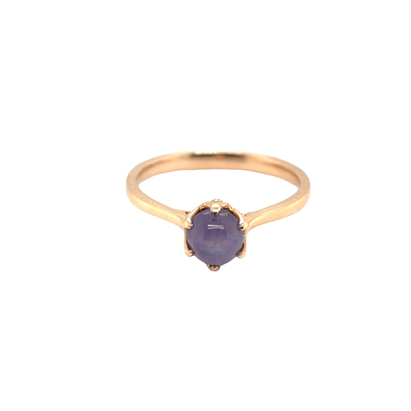 RS 14KR "Eliana" Star Sapphire & Diamond Hidden Halo Ring
