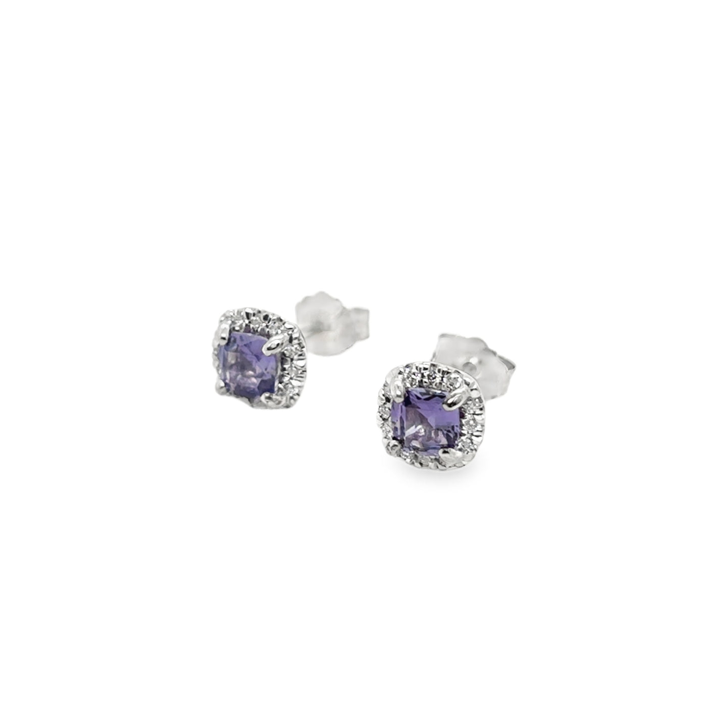 14KW Lavender Sapphire Stud Earrings