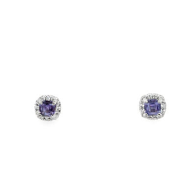 14KW Lavender Sapphire Stud Earrings