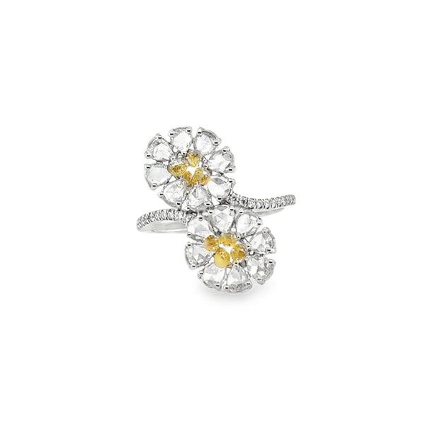 18KW  "Jasmine" Floral Ring