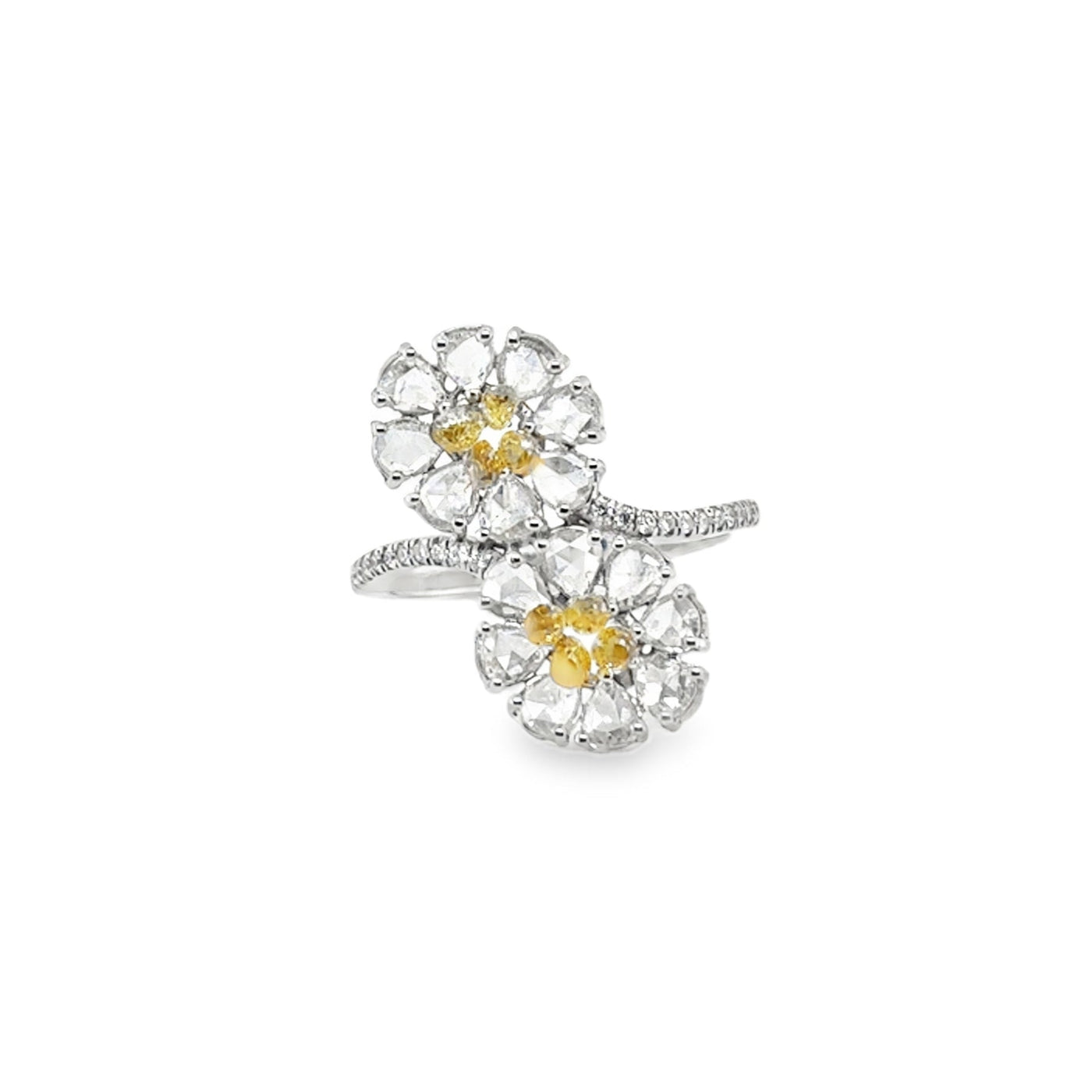 18KW  "Jasmine" Floral Ring