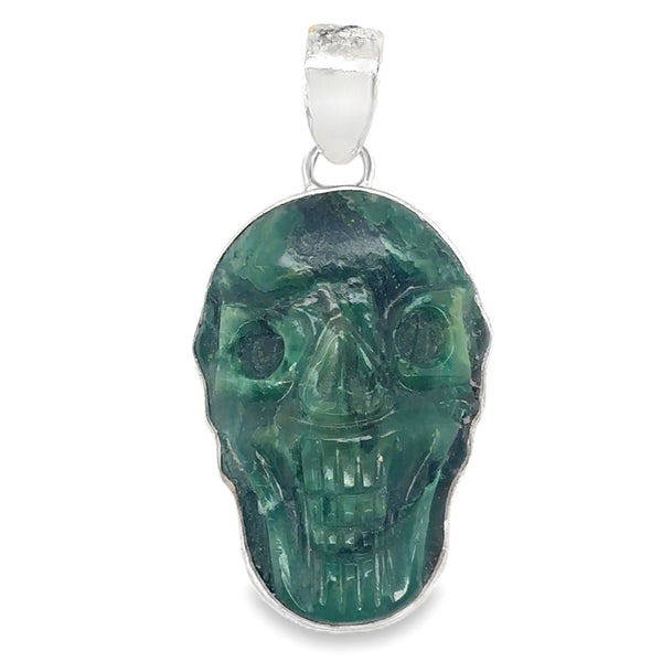 925 Carved Skull Pendent Adventurine