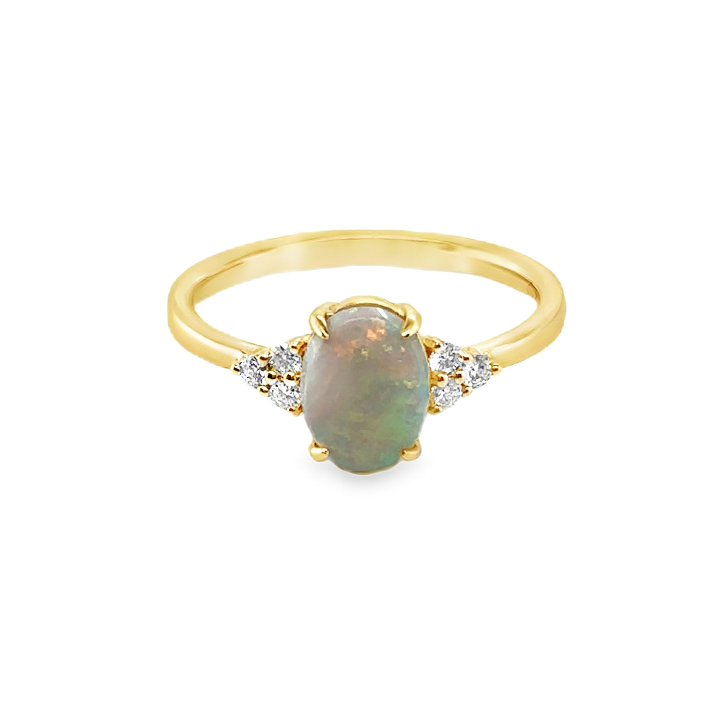 18KY Oval Opal Ring