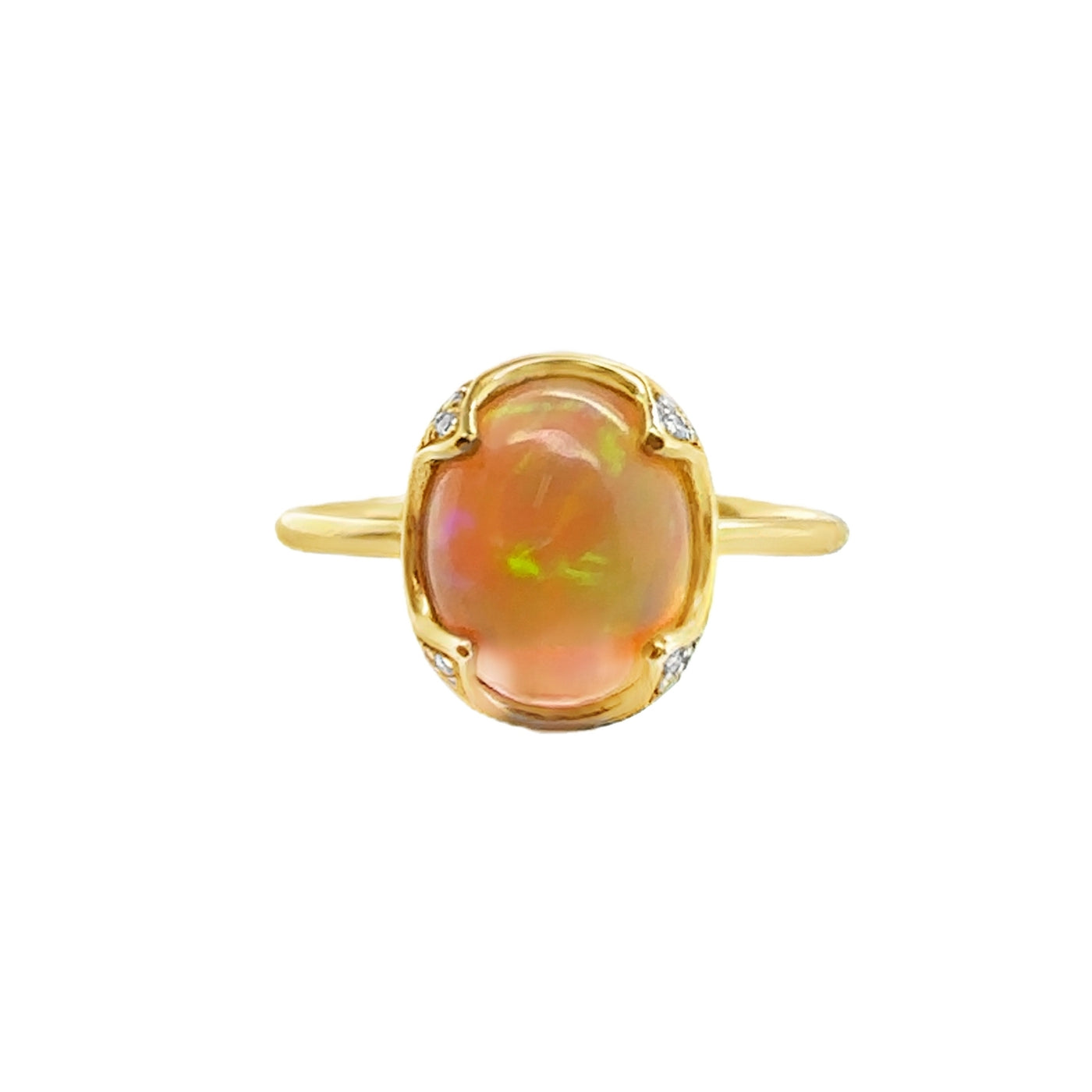 18KY Oval Ethiopian Opal Ring