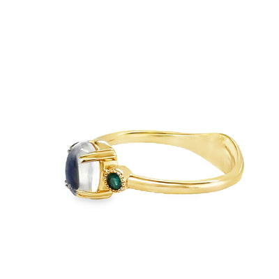 14KY "Elouise" Moonstone & Paraiba Ring