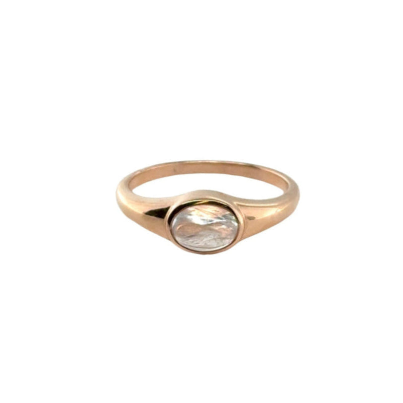 14KR "Theo" Moonstone Signet Ring