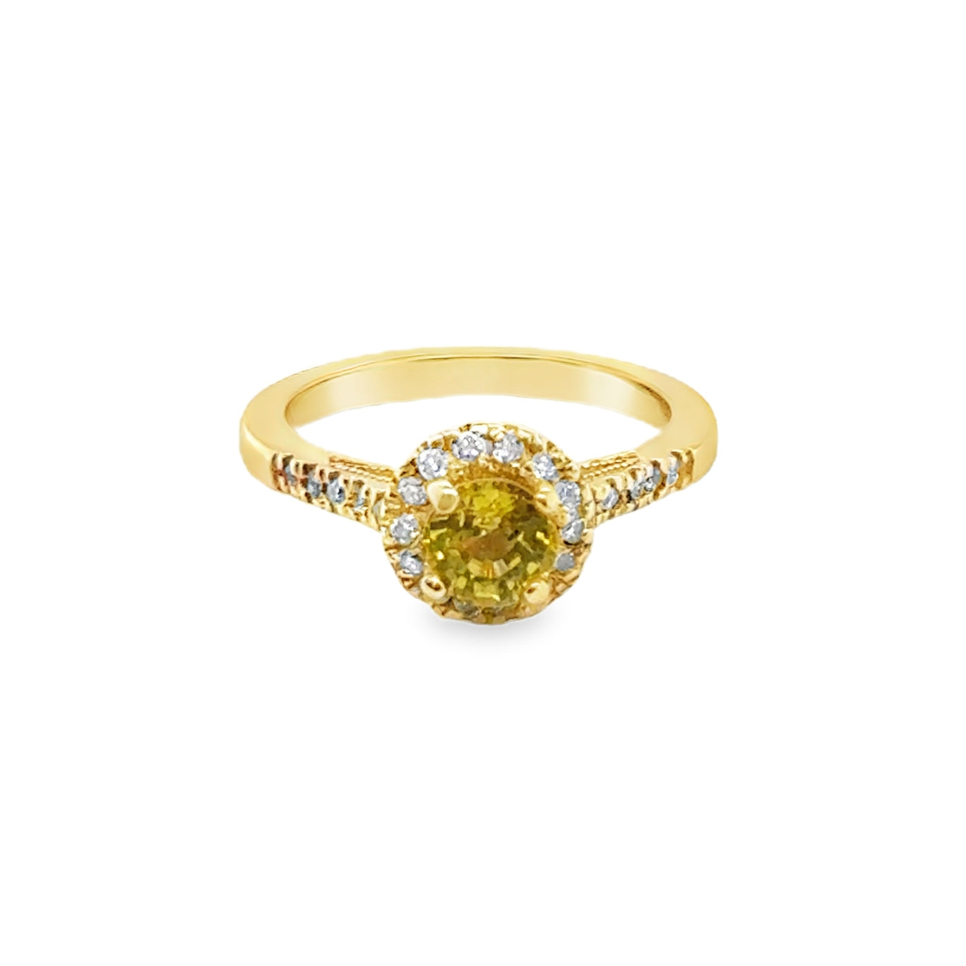 14KY Yellow Sapphire & Diamond Ring