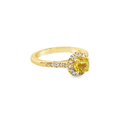 14KY Yellow Sapphire & Diamond Ring