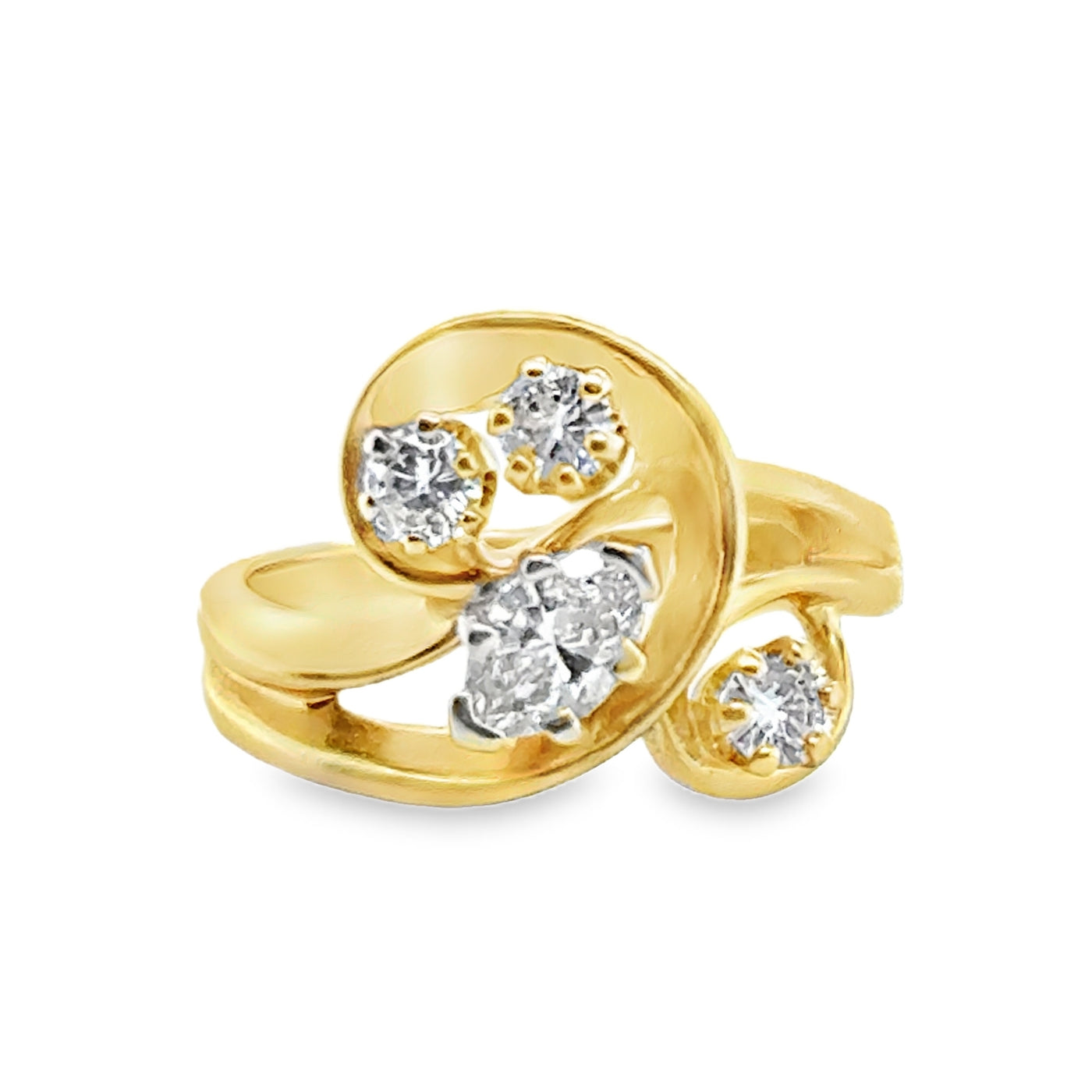 14KY 4-Stone Cluster G VS Diamond Ring