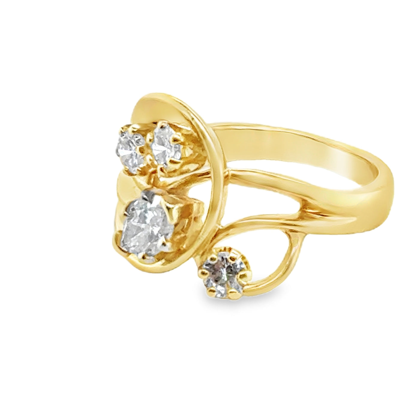 14KY 4-Stone Cluster G VS Diamond Ring