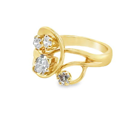 14KY 4-Stone Cluster G VS Diamond Ring