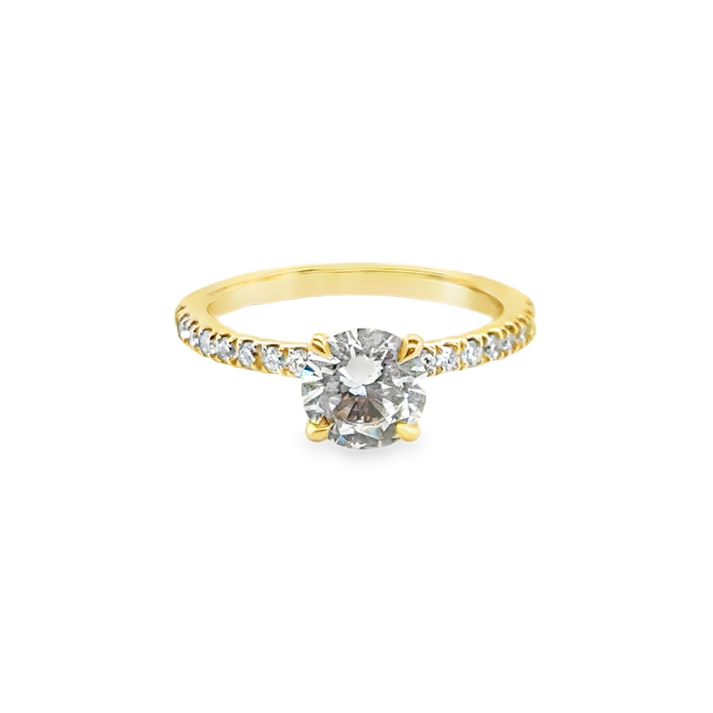 14KY GIA J/I1 RB & Diamond Ring