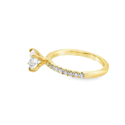 14KY GIA J/I1 RB & Diamond Ring