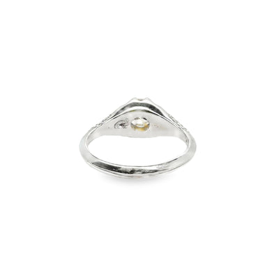 18KW Fancy Orange-Yellow Decagonal GIA Diamond Ring 6