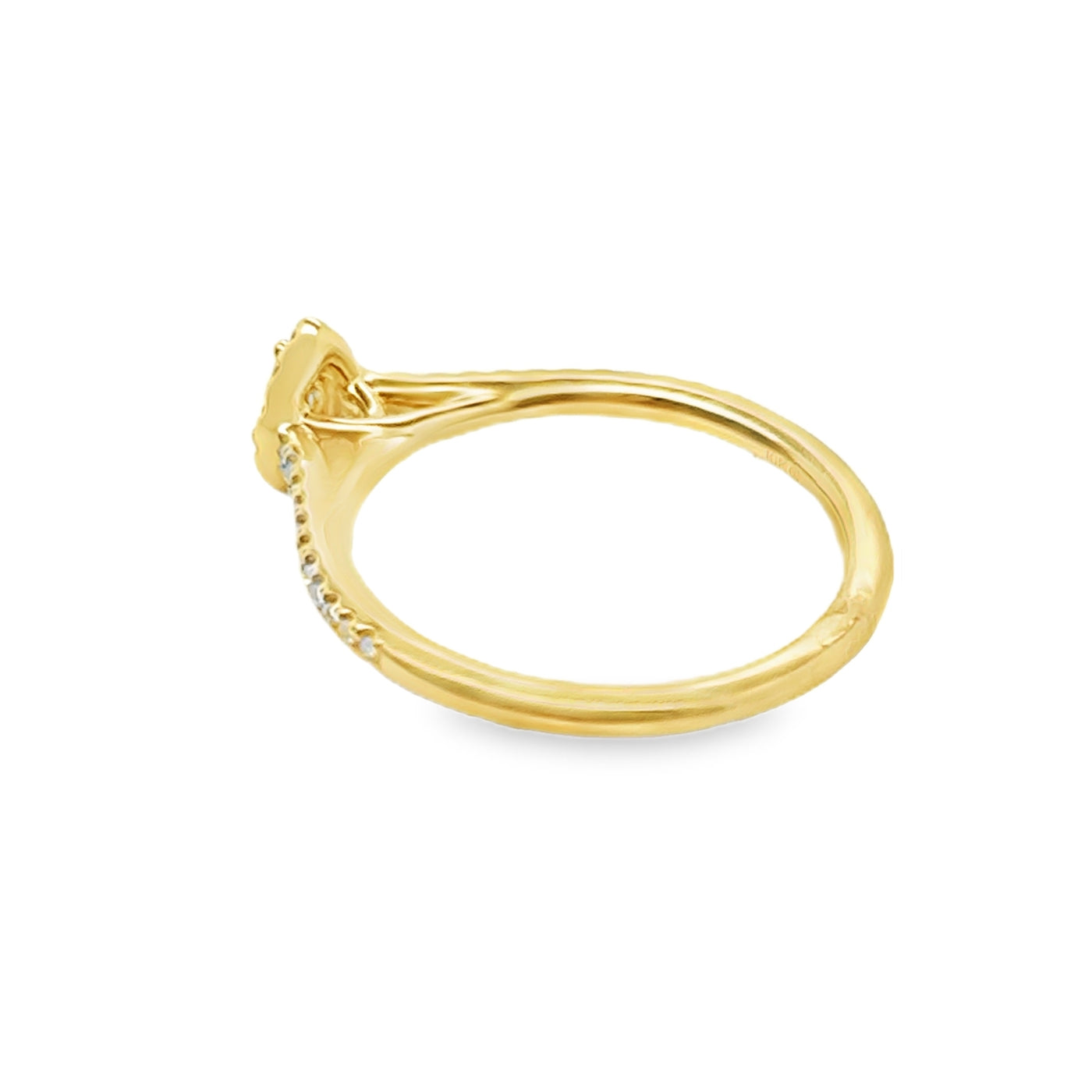 10K Pear Diamond Halo Ring