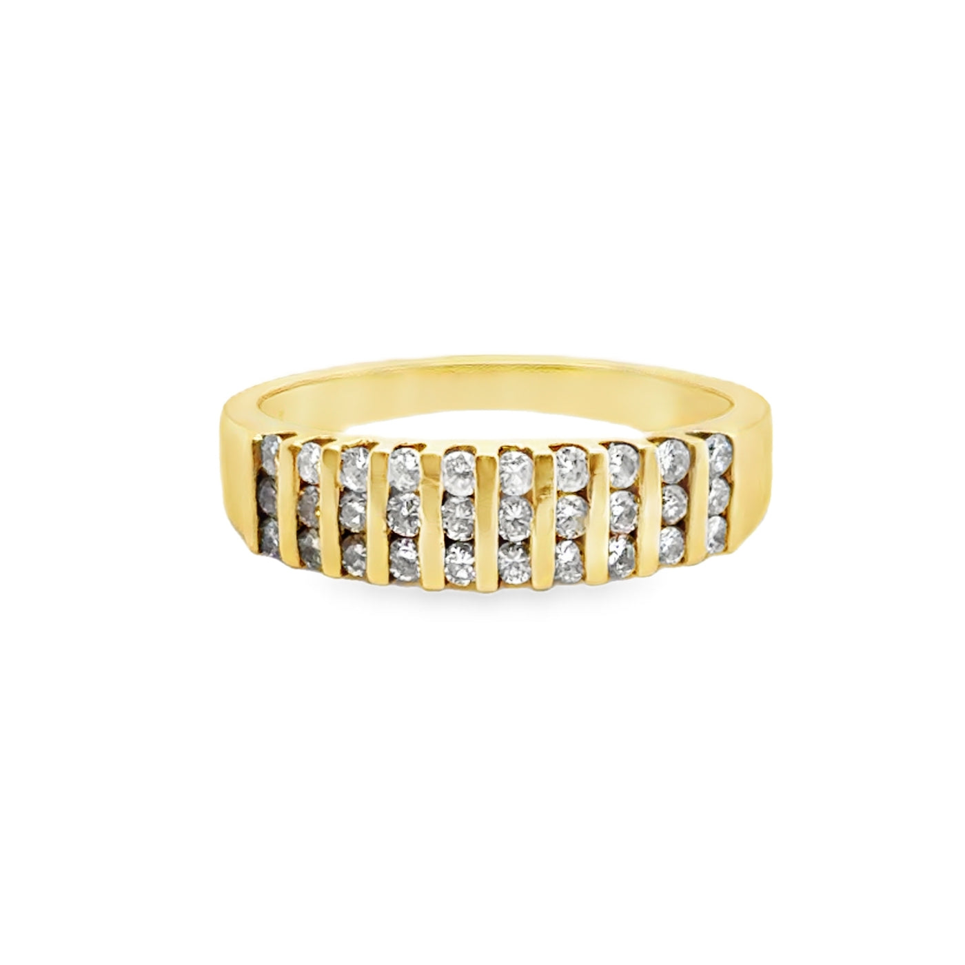 18KY Diamond 10-Row Band