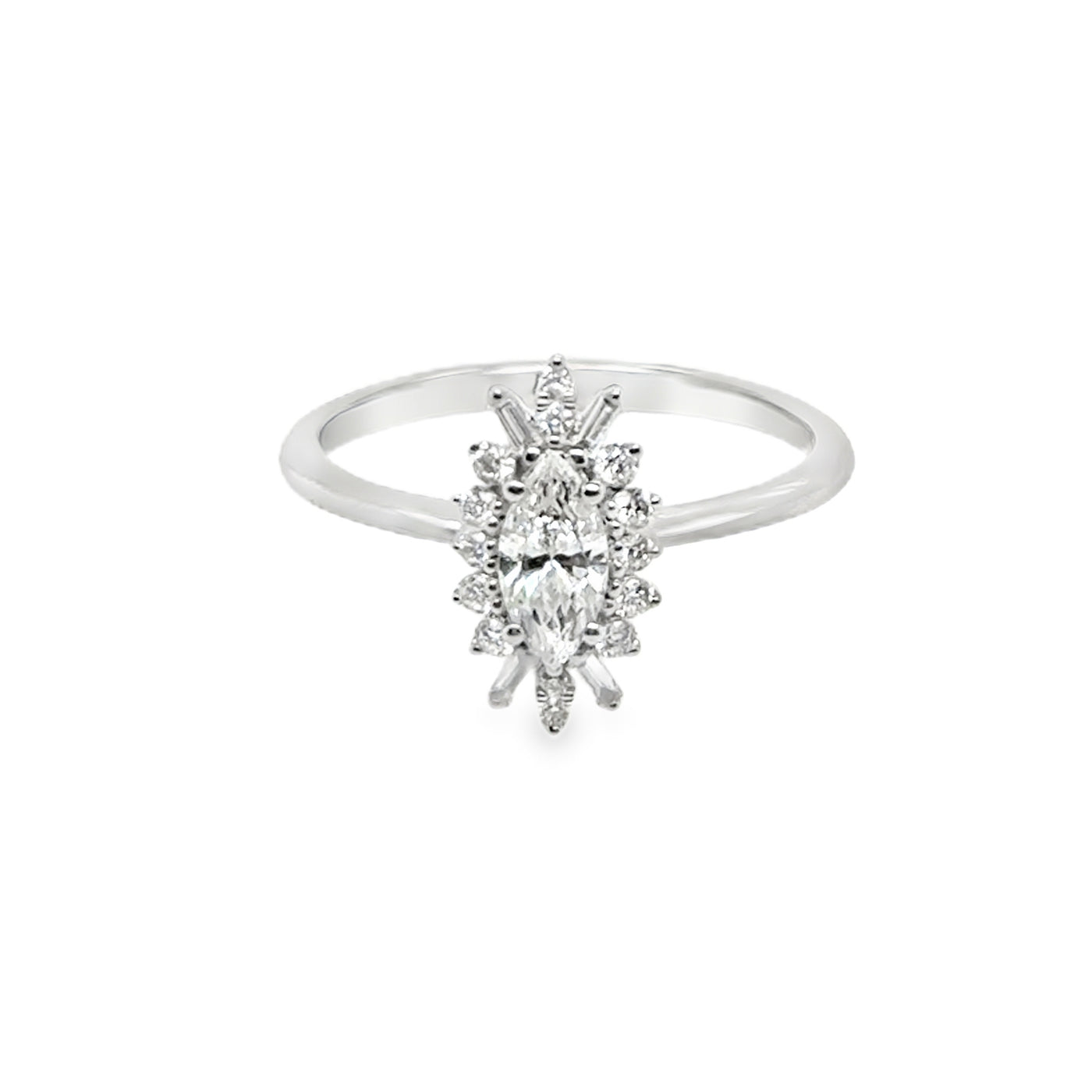 18KW Marquise Diamond Ring