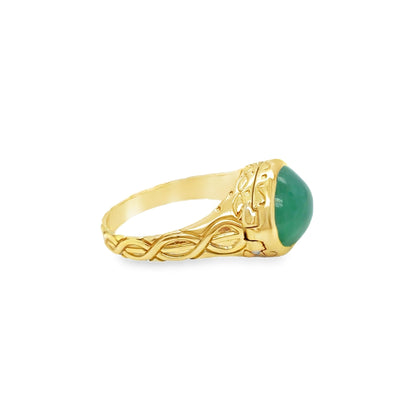 18KY Jadeite Poison Ring