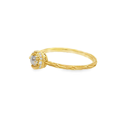 18KY Yellow Diamond Twig Ring