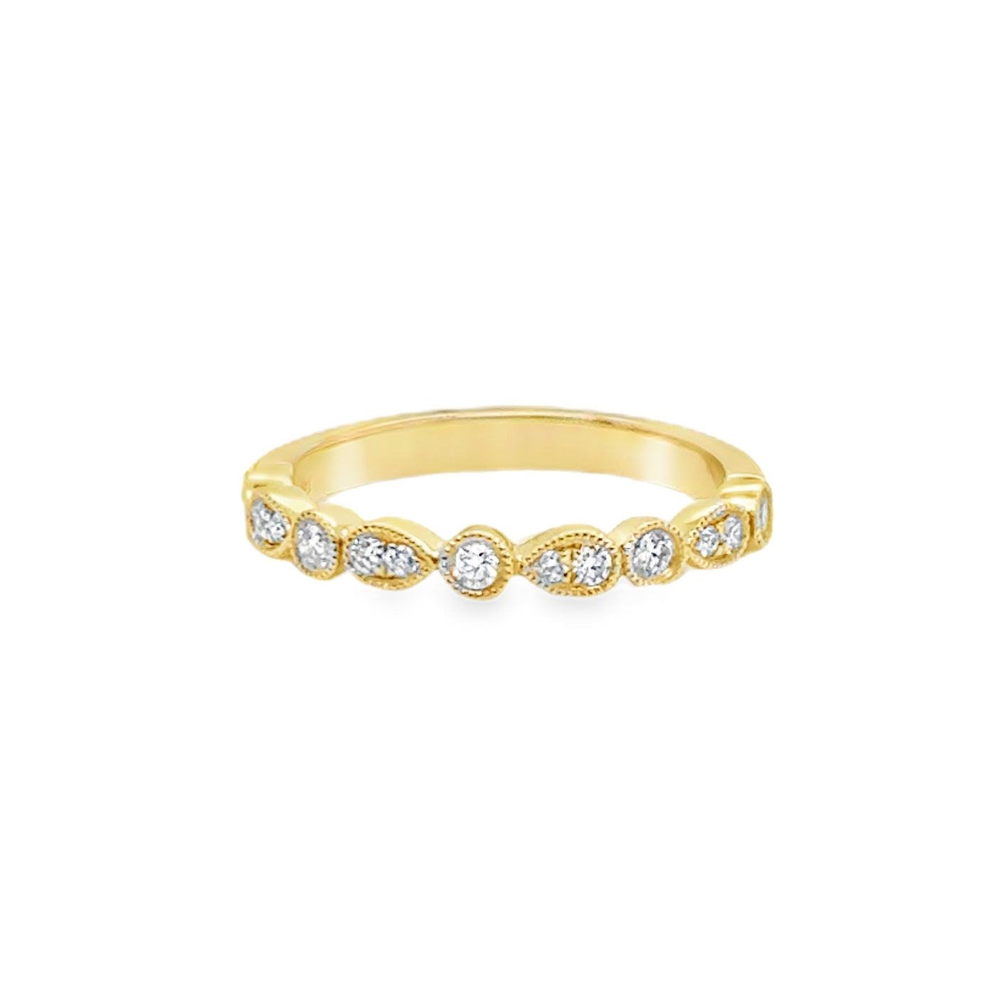 14KY Milgrain Diamond Band