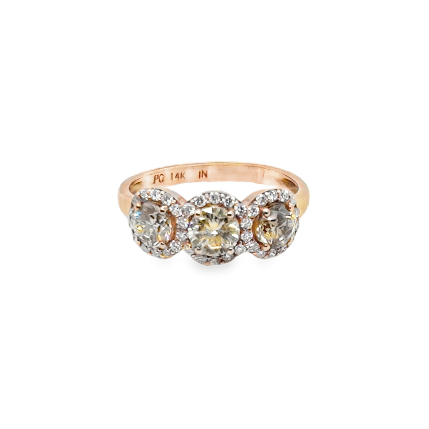 14KR  3-Stone Brown Diamond Ring
