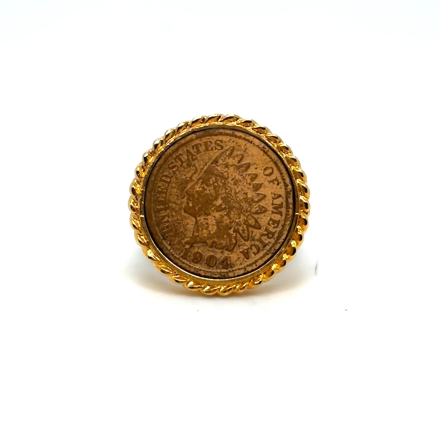 925 18KY GP Italian Penny Head Ring