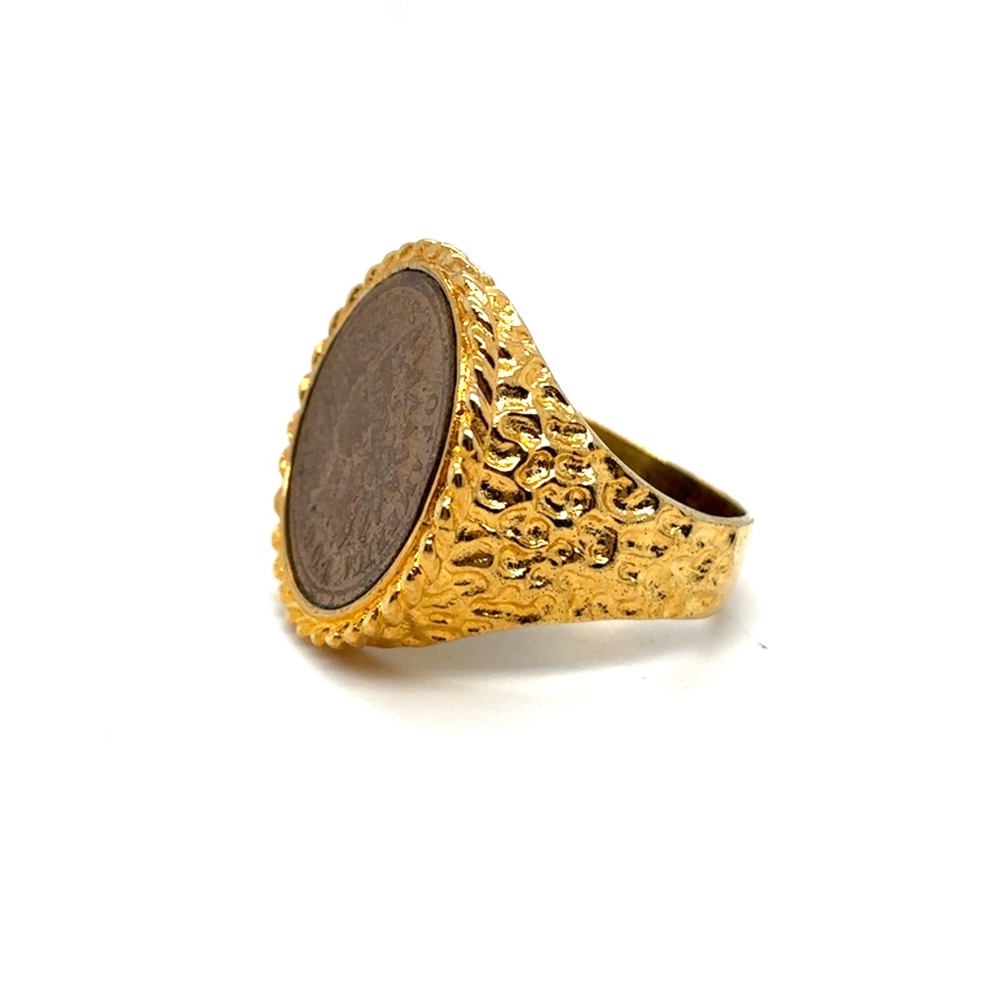 925 18KY GP Italian Penny Head Ring