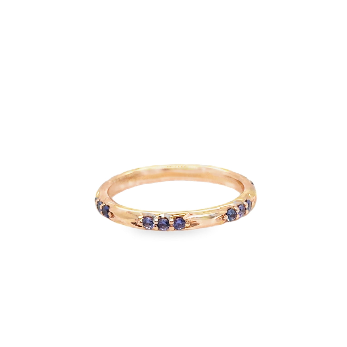 18KR Lavender Sapphire Scattered Stackable Band
