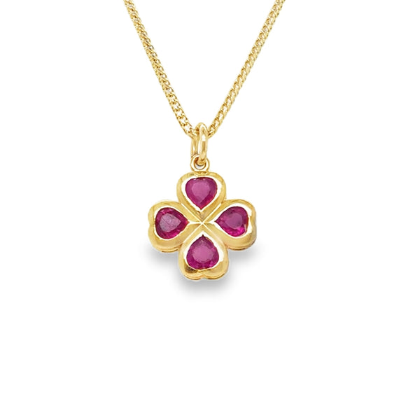 14KY Heart Clover Charm