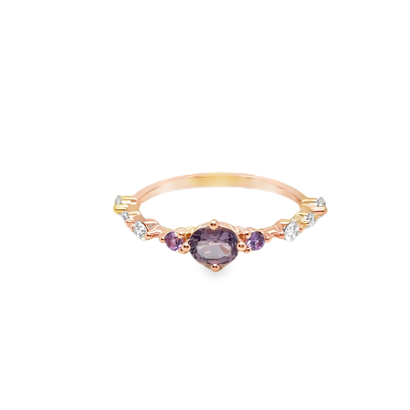 14KR "Athena" Lavender Spinel and Sapphire Ring