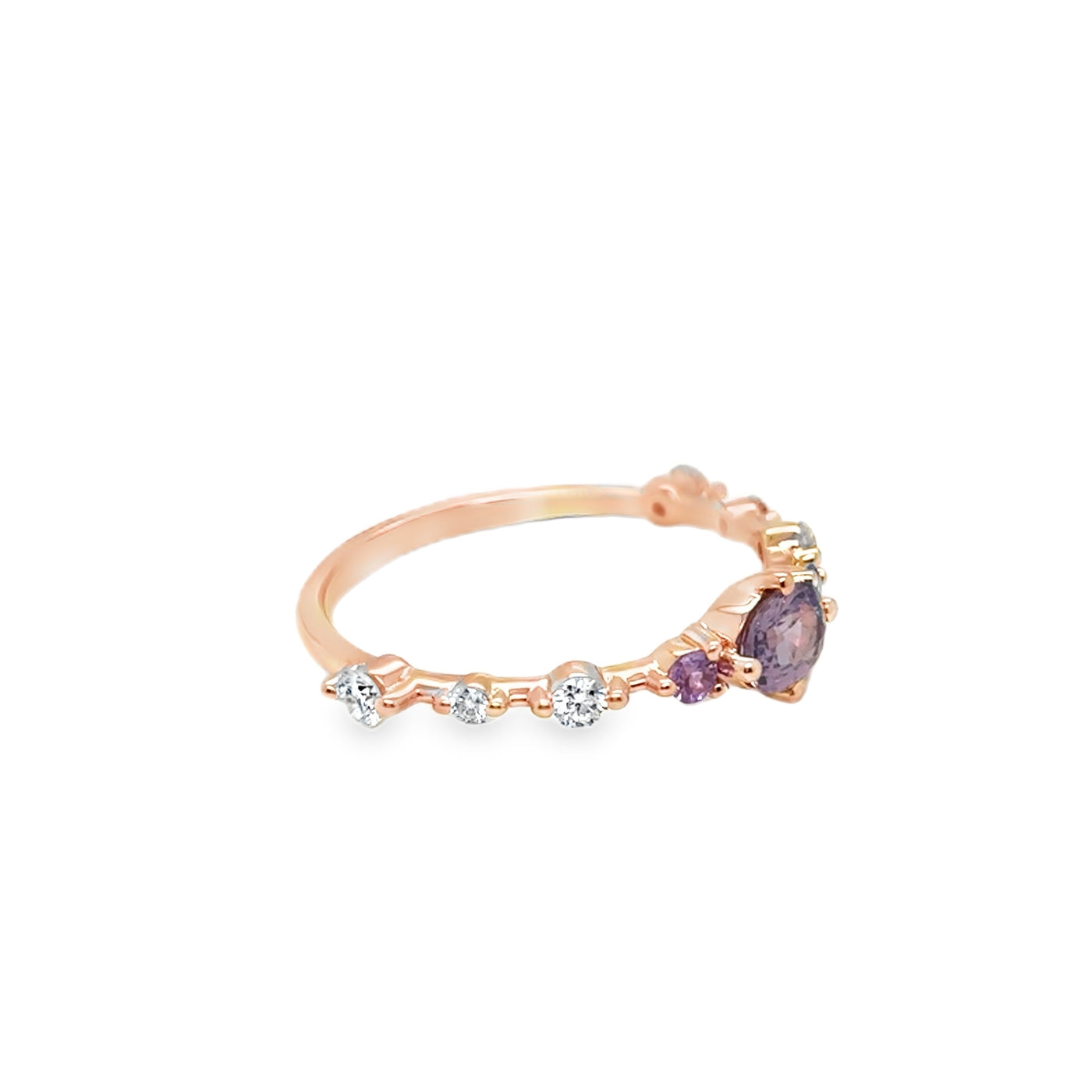 14KR "Athena" Lavender Spinel and Sapphire Ring