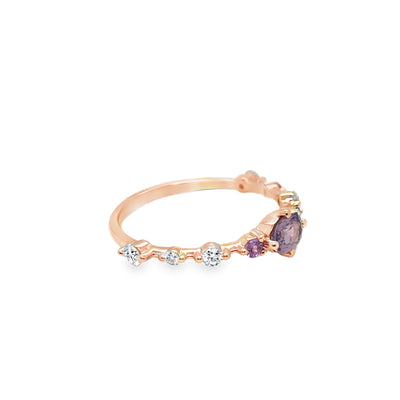 14KR "Athena" Lavender Spinel and Sapphire Ring