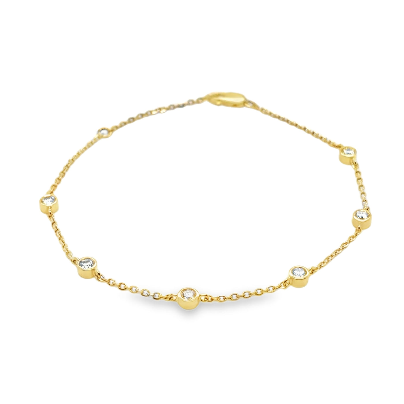 14KY Diamond Station Bracelet