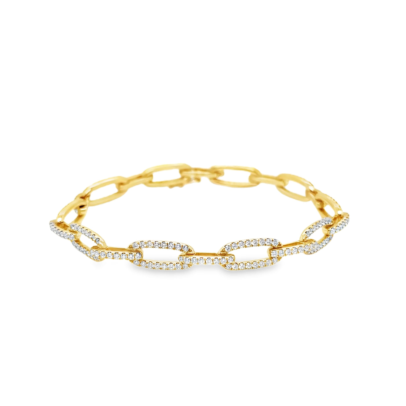 18K Diamond Paperclip Bracelet
