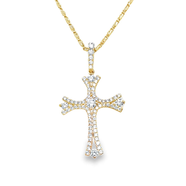 14KY Large Diamond Cross