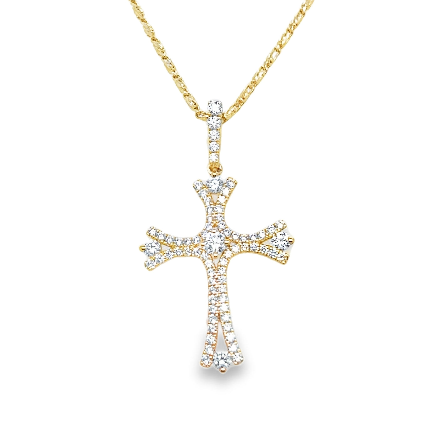 14KY Large Diamond Cross