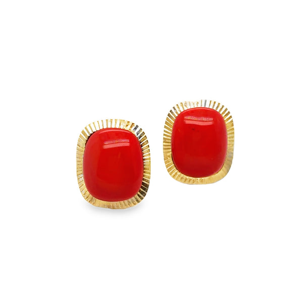 14KY Coral Stud Earrings