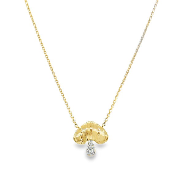 14KY Mushroom Diamond Necklace