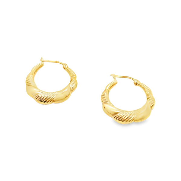 14KY Twisted Hoop Earrings