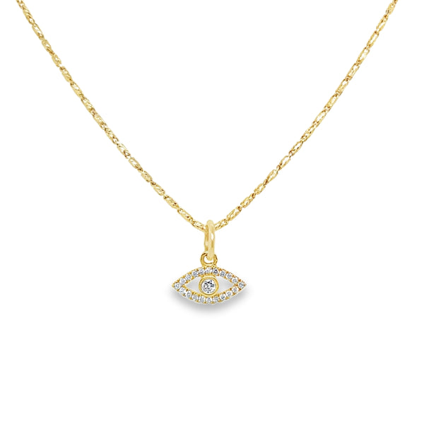 14KY Diamond Evil Eye Charm