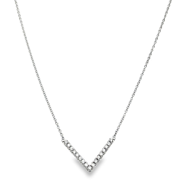 18KW Diamond V-Shaped Necklace