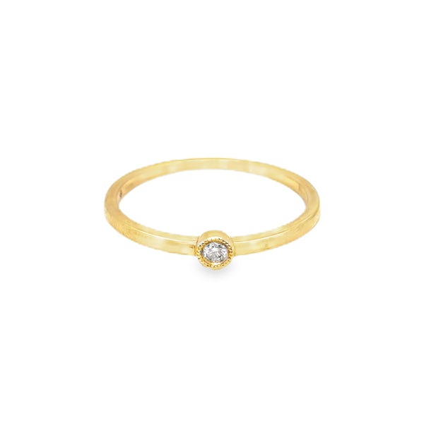 14k Round Diamond Band Single YG