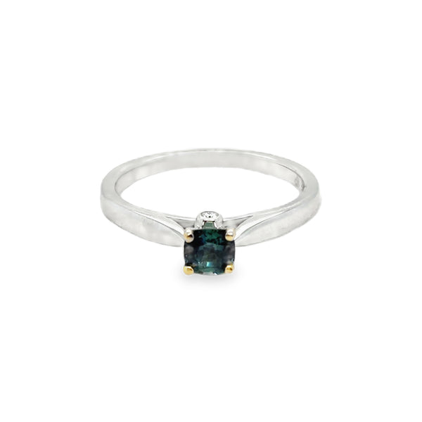 18KW Blue/Green Spine Ring
