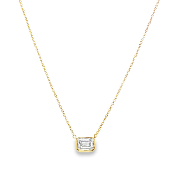 14KY Lab Grown Emerald Necklace
