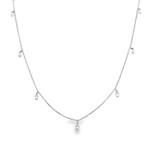 18KW  Briolette Diamond Necklace